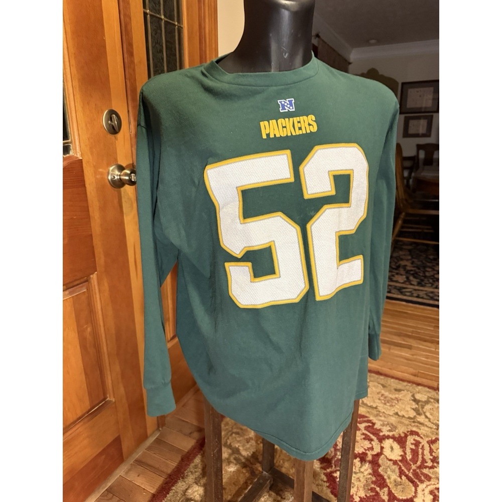 NFL Green Bay Packers Clay Matthews #52 Long Sleeve Cotton T‎ Shirt Large